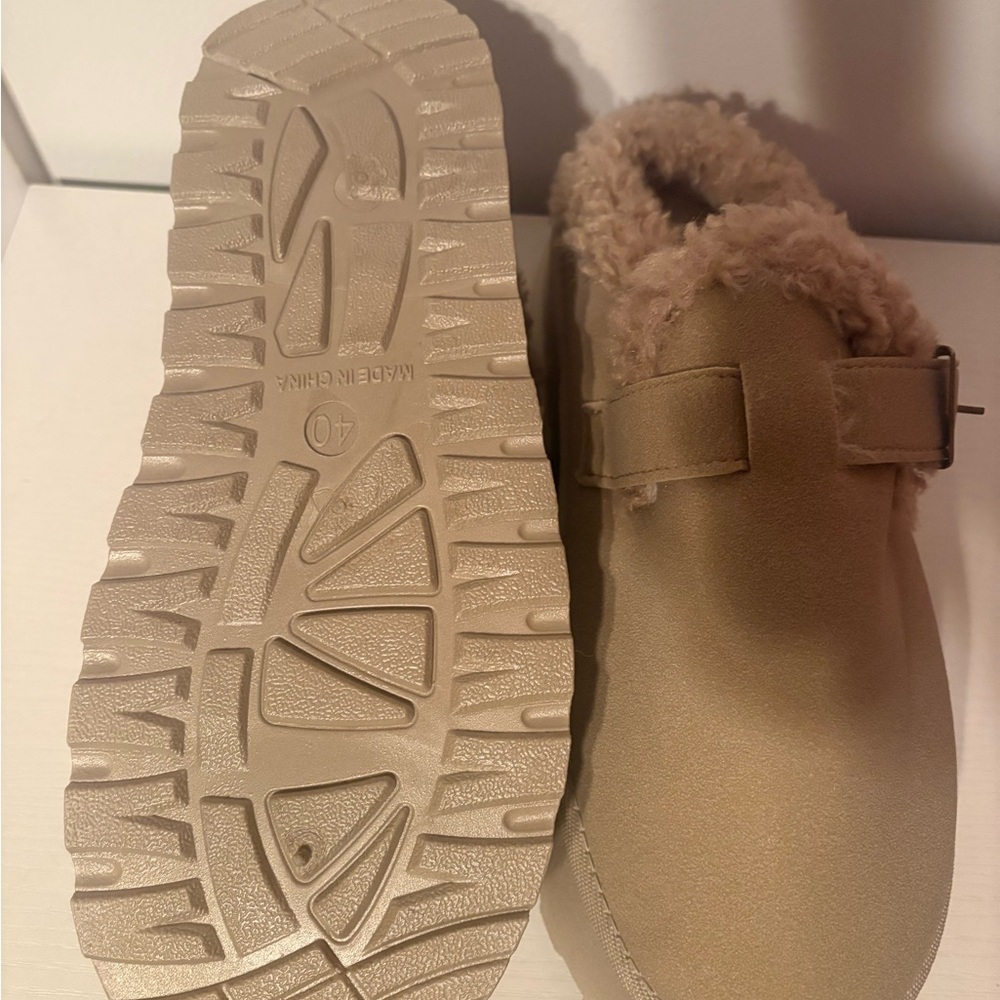 Cozy Beige Women's Shoes with Buckle - Picture 5 of 7